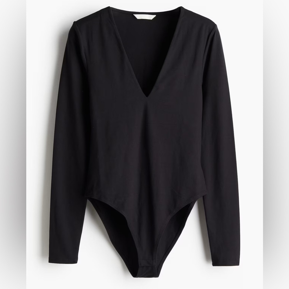 H&M Black Long Sleeve Bodysuit
